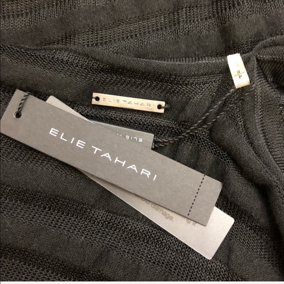 Elie Tahari Cashmere Silk Sheer Striped Tunic - Picture 4 of 4